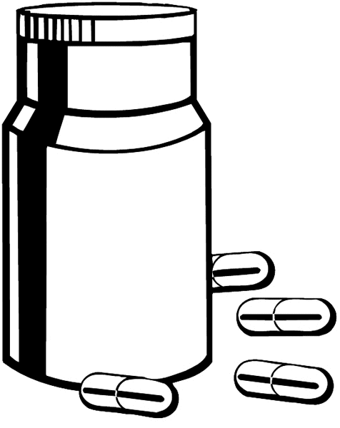 Medicine bottle and pills vinyl sticker. Customize on line. Health Illness Anatomy 050-0161